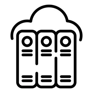Cloud files icon, outline style Illustrazione stock