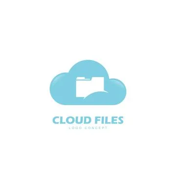 Cloud Files Logo Design Template Flat Style Vector Illustration Stock Illustration