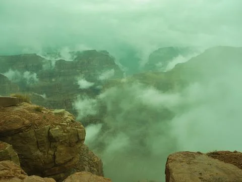 Cloud Filled Guano Point at Grand Canyon West Stock Photos