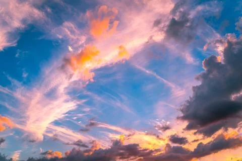 Cloud Filled Sunset Stock Photos