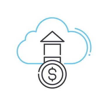 Cloud finances services line icon, outline symbol, vector illustration, concept Stock Illustration