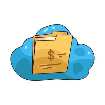 Cloud Financial Folder illustration Stock Illustration