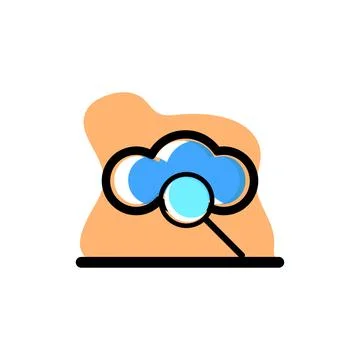 Cloud Finding Storage Icon Conceptual Vector Illustration Design Stock Illustration