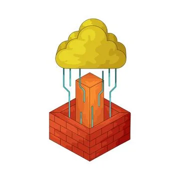 Cloud firewall illustration Stock Illustration