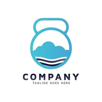 Cloud with fitness apparel vector template download logos. Stock Illustration