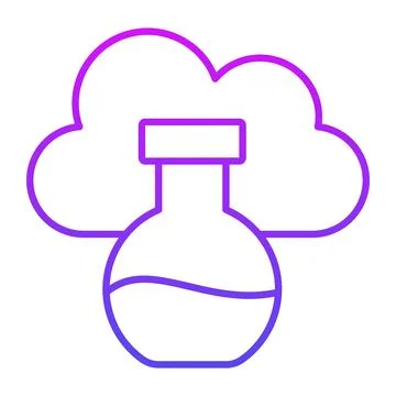 Cloud with flask showing concept vector of cloud experiment, customizable design Stock Illustration