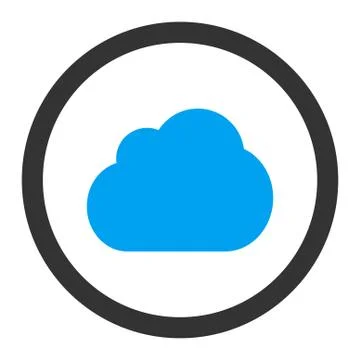 Cloud flat blue and gray colors rounded vector icon イラスト素材