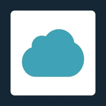 Cloud flat blue and white colors rounded button Illustrazione stock