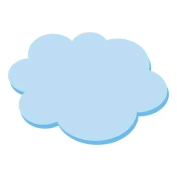 Cloud flat blue simple icon symbol on white Stock Illustration