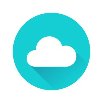 Cloud Flat Circular Shadow Icon Vector Illustration Stock Illustration