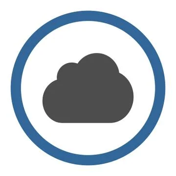 Cloud flat cobalt and gray colors rounded vector icon Stock Illustration
