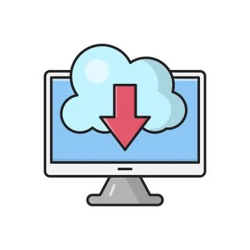 Cloud flat color icon Illustrazione stock