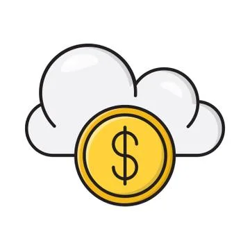 Cloud flat color icon Stock Illustration