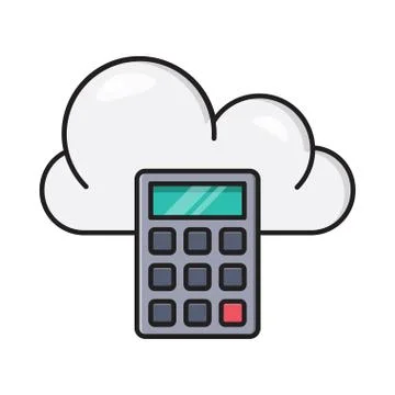Cloud flat color icon Stock Illustration