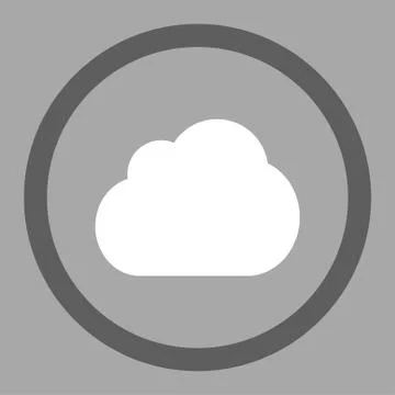 Cloud flat dark gray and white colors rounded vector icon Stock Illustration