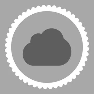 Cloud flat dark gray and white colors round stamp icon Stock Illustration