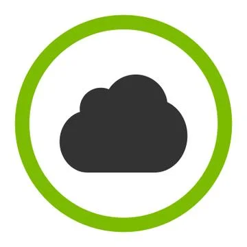 Cloud flat eco green and gray colors rounded vector icon Stock Illustration