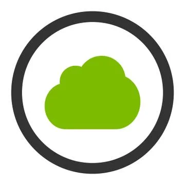Cloud flat eco green and gray colors rounded vector icon イラスト素材