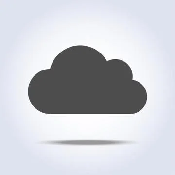 Cloud flat gray icon symbol Stock Illustration