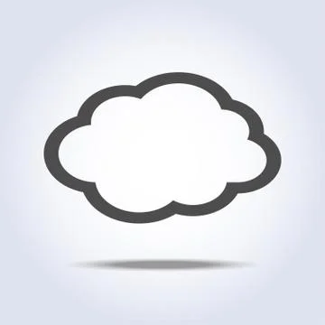 Cloud flat gray icon symbol Stock Illustration