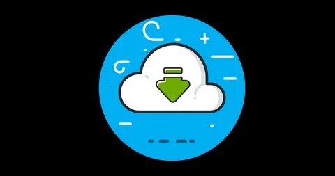Cloud flat icon animated with alpha channel Stock Footage 100918077