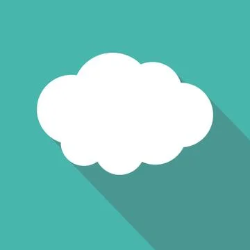 Cloud Flat Icon. Cloud Shape Symbol. Stock Illustration