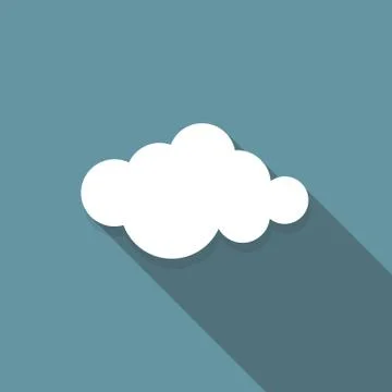 Cloud Flat Icon with Long Shadow, Vector Illustration イラスト素材