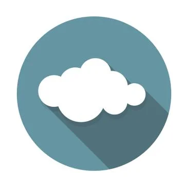 Cloud Flat Icon with Long Shadow, Vector Illustration 스톡 일러스트