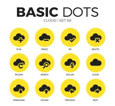 Cloud flat icons vector set イラスト素材