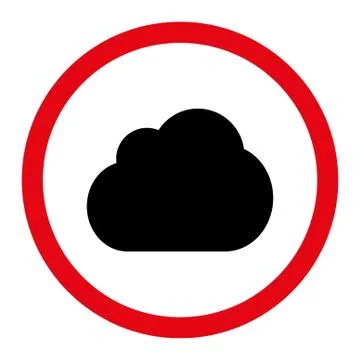 Cloud flat intensive red and black colors rounded vector icon イラスト素材