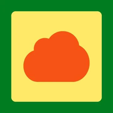 Cloud flat orange and yellow colors rounded button Stock Illustration