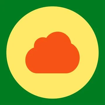 Cloud flat orange and yellow colors round button 스톡 일러스트