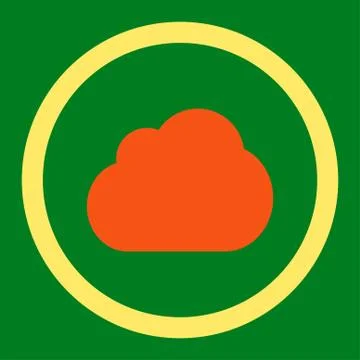 Cloud flat orange and yellow colors rounded raster icon Stock Illustration