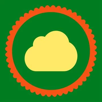 Cloud flat orange and yellow colors round stamp icon Illustrazione stock