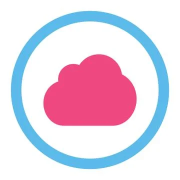 Cloud flat pink and blue colors rounded vector icon Stock Illustration