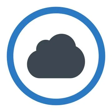 Cloud flat smooth blue colors rounded vector icon Stock Illustration