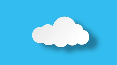 Cloud in flat style with shadow. Flat design. Paper cut style. Loop with alpha Video stock 125190477