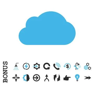 Cloud Flat Vector Icon With Bonus イラスト素材