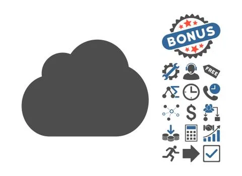 Cloud Flat Vector Icon With Bonus イラスト素材