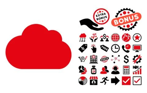 Cloud Flat Vector Icon with Bonus イラスト素材