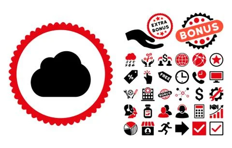 Cloud Flat Vector Icon with Bonus イラスト素材
