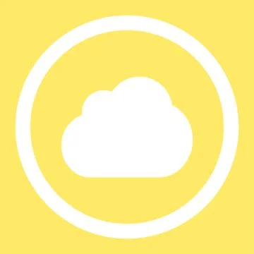 Cloud flat white color rounded raster icon Illustrazione stock