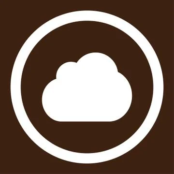 Cloud flat white color rounded vector icon Stock Illustration