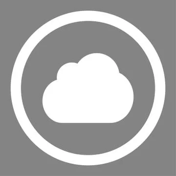 Cloud flat white color rounded vector icon Stock Illustration