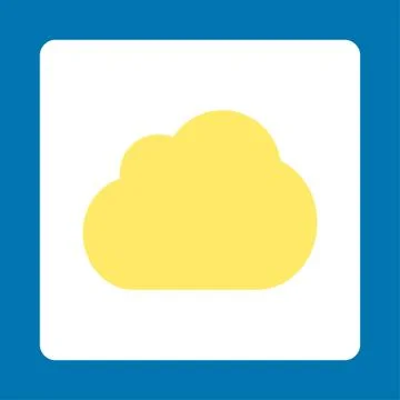 Cloud flat yellow and white colors rounded button Stock Illustration