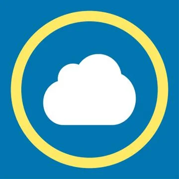 Cloud flat yellow and white colors rounded vector icon Stock Illustration