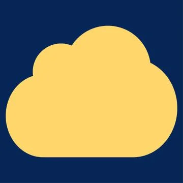 Cloud flat yellow color icon Stock Illustration