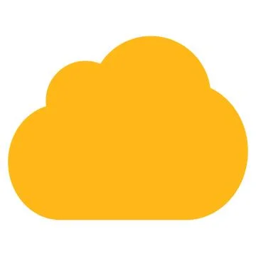 Cloud flat yellow color icon Illustrazione stock