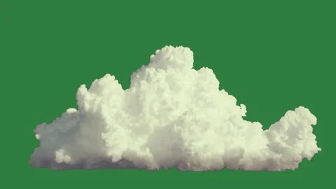 A cloud floating in the air on green screen and animated chromakey background Видео 335064209