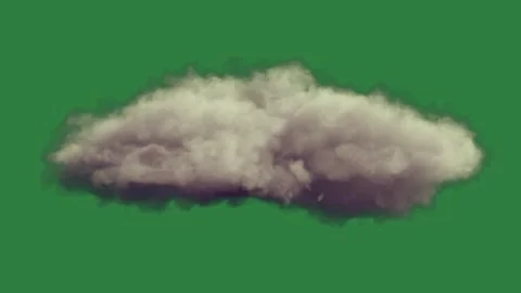 A cloud floating in the air isolated on green screen background Stock Footage 336858628